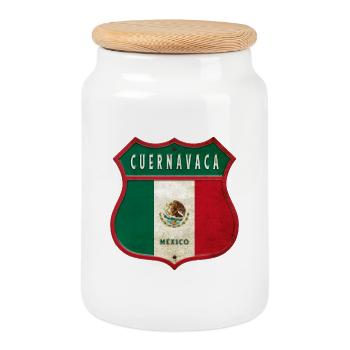Écusson Cuernavaca Mexico - Boîte à biscuits avec couvercle en bois - blanc - Devant