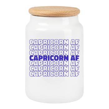 Capricorn Statement Horoscope Constellation Zodiac - Cookie Jar with Wooden Lid - white - Front