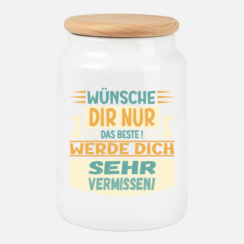 ABSCHIEDSGESCHENKE - DICH VERMISSEN - Keksdose mit Holzdeckel - Weiß