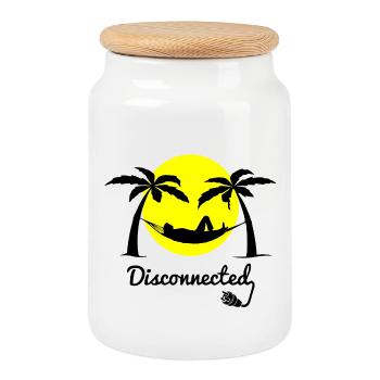 Disconnected - Cookie Jar with Wooden Lid - white - Front