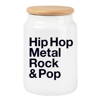 Hip Hop Metal Rock Pop Musikliebhaber - Keksdose mit Holzdeckel - Weiß - Vorne