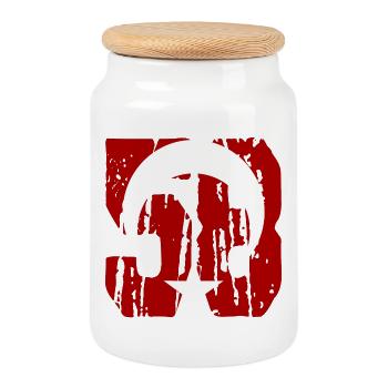 Sivas 58 used - Cookie Jar with Wooden Lid - white - Front
