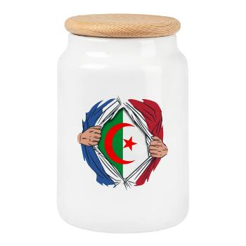 Design France and Algeria - Cookie Jar with Wooden Lid - white - Front