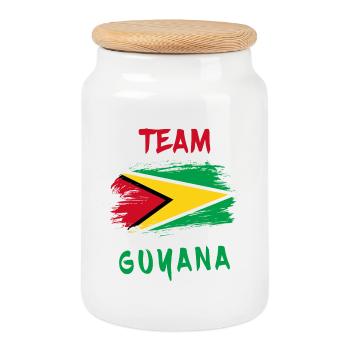Drapeaux de l'équipe Guyane - Boîte à biscuits avec couvercle en bois - blanc - Devant