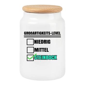 Steinbock Statement Horoskop Tierkreis Astronomie - Keksdose mit Holzdeckel - Weiß - Vorne