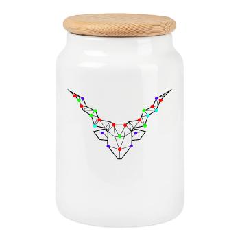 Sterne Steinbock Horoskop Esoterik Konstellation - Keksdose mit Holzdeckel - Weiß - Vorne