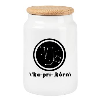 Konstellation Steinbock Gestirne Himmel Galaxie - Keksdose mit Holzdeckel - Weiß - Vorne