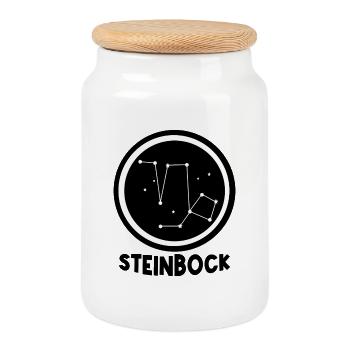 Galaxie Sternzeichen Sterndeutung Steinbock Sterne - Keksdose mit Holzdeckel - Weiß - Vorne