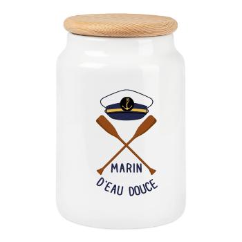 marin d'eau douce - Boîte à biscuits avec couvercle en bois - blanc - Devant