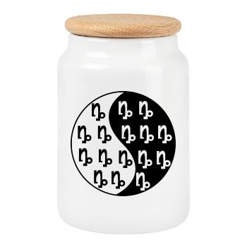 Capricorn Astronomy Horoscope Superstition Galaxy - Cookie Jar with Wooden Lid - white - Front
