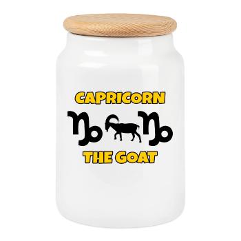 Aberglaube Esoterik Horoskop Steinbock Statement - Keksdose mit Holzdeckel - Weiß - Vorne