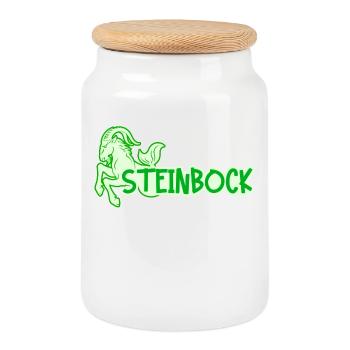 Horoskop Steinbock Esoterik Aberglaube Tierkreis - Keksdose mit Holzdeckel - Weiß - Vorne