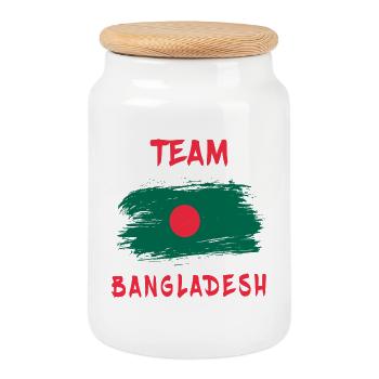 Team Bangladesch Flaggen Design - Keksdose mit Holzdeckel - Weiß - Vorne