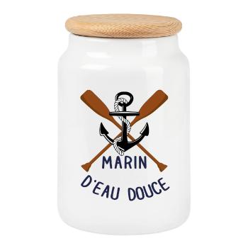 Marin d'eau douce - Boîte à biscuits avec couvercle en bois - blanc - Devant