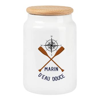Marin d'eau douce - Boîte à biscuits avec couvercle en bois - blanc - Devant