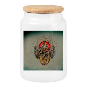 Die dunklen Anubis - Keksdose mit Holzdeckel - Weiß - Vorne