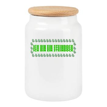 Horoscope de la déclaration des signes du zodiaque capricorne - Boîte à biscuits avec couvercle en bois - blanc - Devant