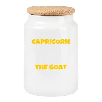Déclaration des signes du zodiaque Horoscope Capricorne - Boîte à biscuits avec couvercle en bois - blanc - Devant