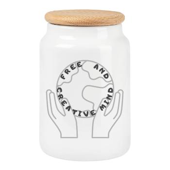 Free and creative spirit. - Cookie Jar with Wooden Lid - white - Front