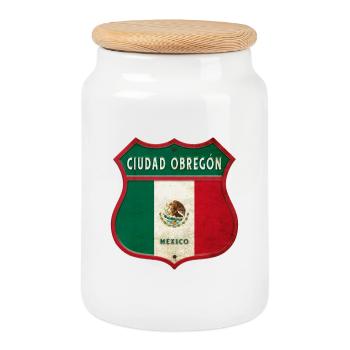 Écusson Ciudad Obregon Mexico - Boîte à biscuits avec couvercle en bois - blanc - Devant