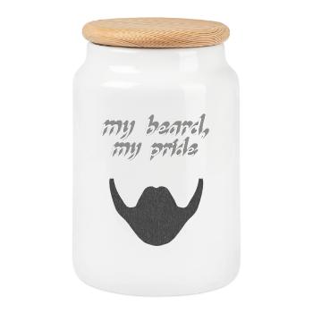 coole sprüche mann, my beard..., bartsprüche - Keksdose mit Holzdeckel - Weiß - Vorne