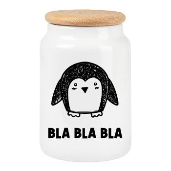 Tier Pinguin Vogel Kalt Spruch Südpol - Keksdose mit Holzdeckel - Weiß - Vorne