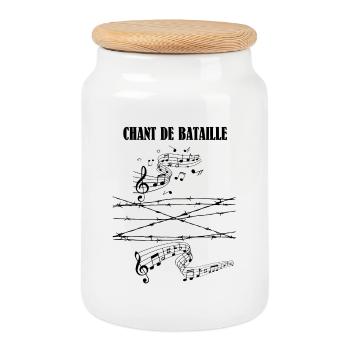 chant de bataille - Boîte à biscuits avec couvercle en bois - blanc - Devant