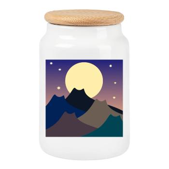 VOLLMOND KATZEN GEBIRGE - Keksdose mit Holzdeckel - Weiß - Vorne