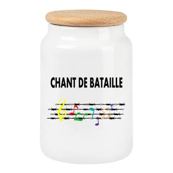 Chant de bataille - Boîte à biscuits avec couvercle en bois - blanc - Devant