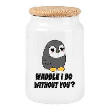 Kalt Vogel Statement Tier Pinguin Südpol - Keksdose mit Holzdeckel - Weiß - Vorne