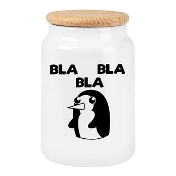 Kalt Pinguin Spruch Zoo Tier Seevogel Südpol - Keksdose mit Holzdeckel - Weiß - Vorne