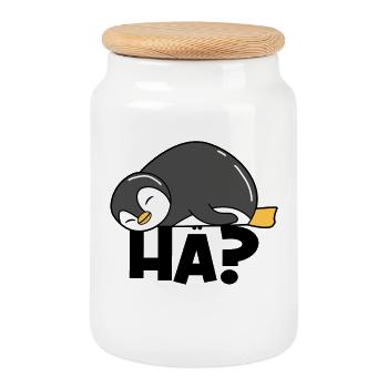 Süß Pinguin Spruch Vogel Tier Antarktis - Keksdose mit Holzdeckel - Weiß - Vorne