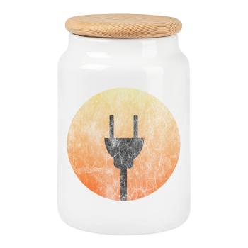 Solar Plug - T-Shirt Design - Cookie Jar with Wooden Lid - white - Front