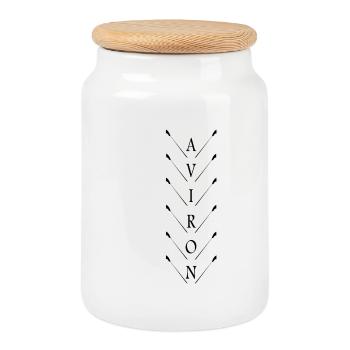 Aviron - Boîte à biscuits avec couvercle en bois - blanc - Devant