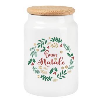 Frohe Weihnachten T-Shirt Frohe Weihnachten T-Shirt - Keksdose mit Holzdeckel - Weiß - Vorne