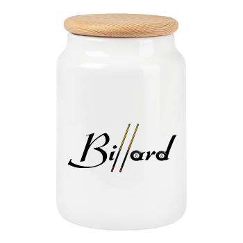 Billard - Boîte à biscuits avec couvercle en bois - blanc - Devant