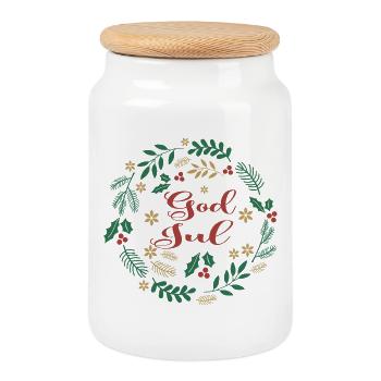 Frohe Weihnachten T-Shirt Gott Jul Frohe Weihnachten - Keksdose mit Holzdeckel - Weiß - Vorne