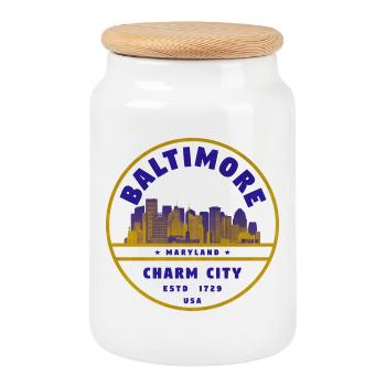Baltimore Maryland États-Unis - Boîte à biscuits avec couvercle en bois - blanc - Devant