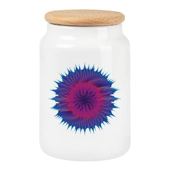 Vektor Blume - Keksdose mit Holzdeckel - Weiß - Vorne