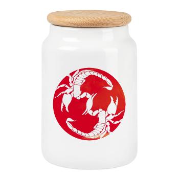 Scorpions - Lettre S - Boîte à biscuits avec couvercle en bois - blanc - Devant