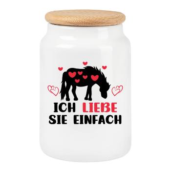 Horse Fan Statement Heart Horses Icelandic Horses - Cookie Jar with Wooden Lid - white - Front