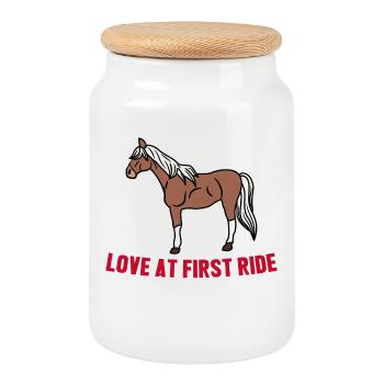 Cool Horse Déclaration Chevaux islandais Amour de cheval - Boîte à biscuits avec couvercle en bois - blanc - Devant