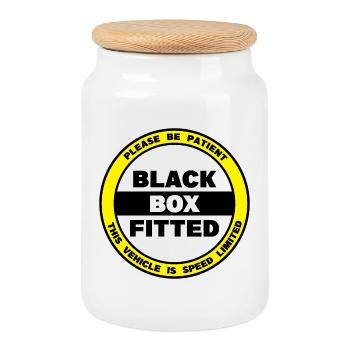 Bitte haben Sie Geduld - Black Box Fitted - Keksdose mit Holzdeckel - Weiß - Vorne