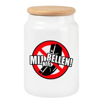 Don't call me. So don't call! * - Cookie Jar with Wooden Lid - white - Front