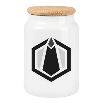 Monolith Logo - Boîte à biscuits avec couvercle en bois - blanc - Devant