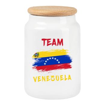 Team Venezuela - Cookie Jar with Wooden Lid - white - Front