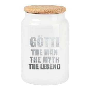 Götti the man the myth the legend - Cookie Jar with Wooden Lid - white - Front