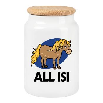 Islandponys Cool Statement Islandpferde Pferdefan - Keksdose mit Holzdeckel - Weiß - Vorne