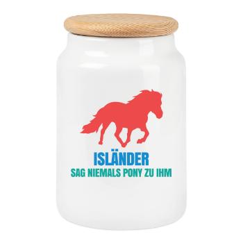 Pferde Pony Statement Islandpferde Pferdefan - Keksdose mit Holzdeckel - Weiß - Vorne
