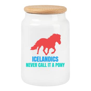 Islandpferde Pony Statement Isländer Pferdenarr - Keksdose mit Holzdeckel - Weiß - Vorne